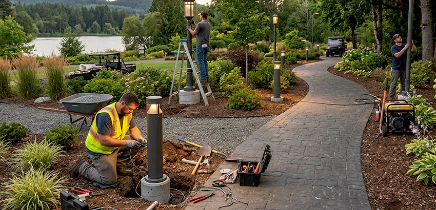 Landscape Post, Pole, and Bollard Lighting Installation in Lexington